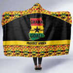 Afro Ghana Football Hooded Blanket Black Stars Never Fall - Kente Pattern - African Pride