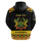 Personalized Afro Ghana Football Hoodie Black Stars Never Fall - Kente Pattern - African Pride