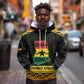 Personalized Afro Ghana Football Hoodie Black Stars Never Fall - Kente Pattern - African Pride