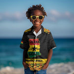 Personalized Afro Ghana Football Kid Hawaiian Shirt Black Stars Never Fall - Kente Pattern LT15