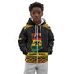 Personalized Afro Ghana Football Kid Hoodie Black Stars Never Fall - Kente Pattern - African Pride