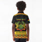 Personalized Afro Ghana Football Kid Polo Shirt Black Stars Never Fall - Kente Pattern LT15