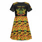 Personalized Afro Ghana Football Kid Short Sleeve Dress Black Stars Never Fall - Kente Pattern LT15