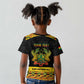 Personalized Afro Ghana Football Kid T shirt Black Stars Never Fall - Kente Pattern LT15