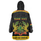 Personalized Afro Ghana Football Kid Wearable Blanket Hoodie Black Stars Never Fall - Kente Pattern - African Pride