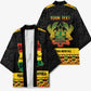 Personalized Afro Ghana Football Kimono Black Stars Never Fall - Kente Pattern - African Pride
