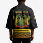 Personalized Afro Ghana Football Kimono Black Stars Never Fall - Kente Pattern - African Pride