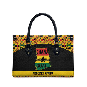 Afro Ghana Football Leather Bag Black Stars Never Fall - Kente Pattern - African Pride