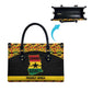 Afro Ghana Football Leather Bag Black Stars Never Fall - Kente Pattern - African Pride