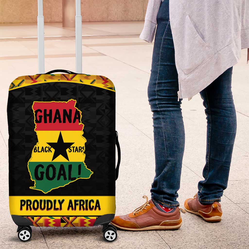 Afro Ghana Football Luggage Cover Black Stars Never Fall - Kente Pattern - African Pride