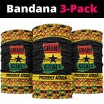 Afro Ghana Football Neck Gaiter Black Stars Never Fall - Kente Pattern - African Pride