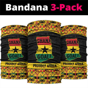 Afro Ghana Football Neck Gaiter Black Stars Never Fall - Kente Pattern - African Pride