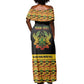 Personalized Afro Ghana Football Off Shoulder Maxi Dress Black Stars Never Fall - Kente Pattern - African Pride