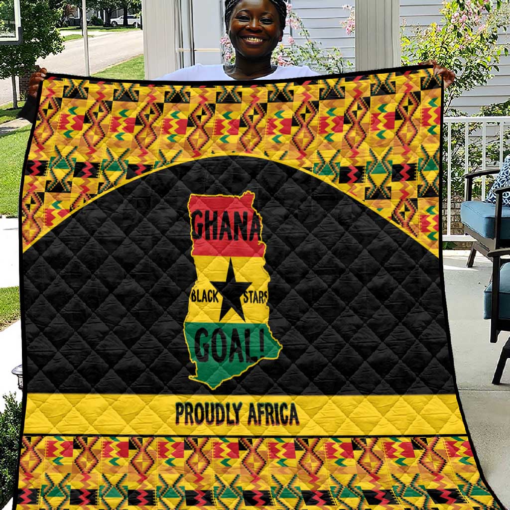 Afro Ghana Football Quilt Black Stars Never Fall - Kente Pattern - African Pride