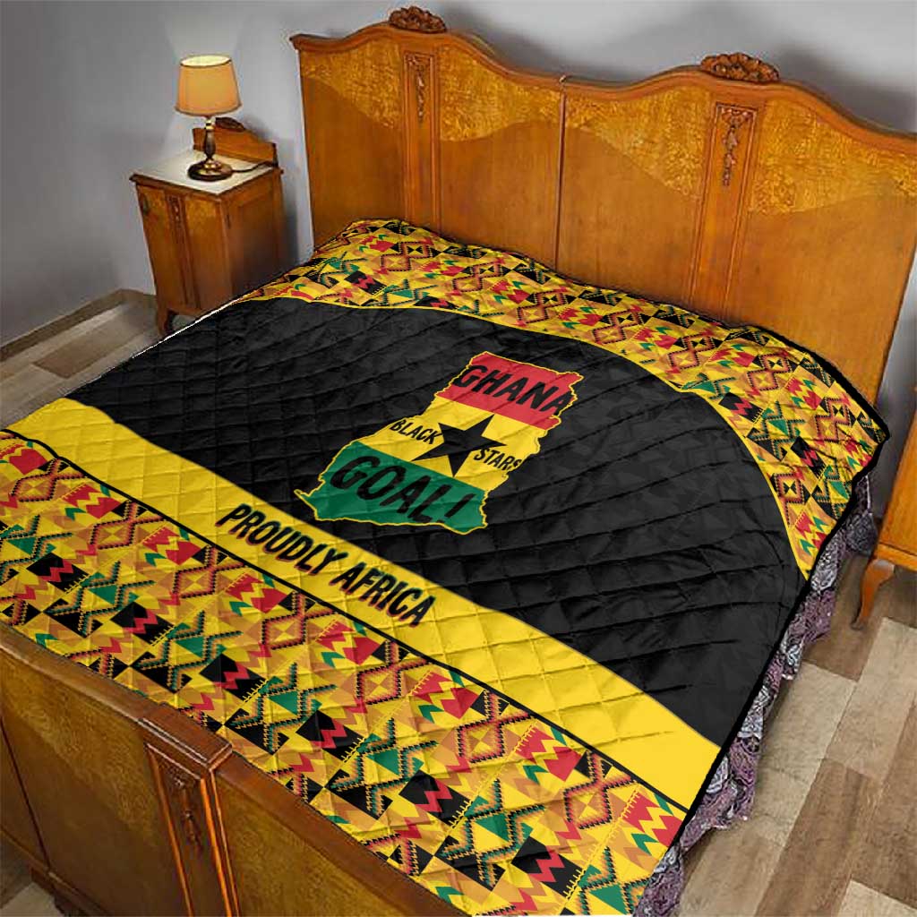 Afro Ghana Football Quilt Black Stars Never Fall - Kente Pattern - African Pride