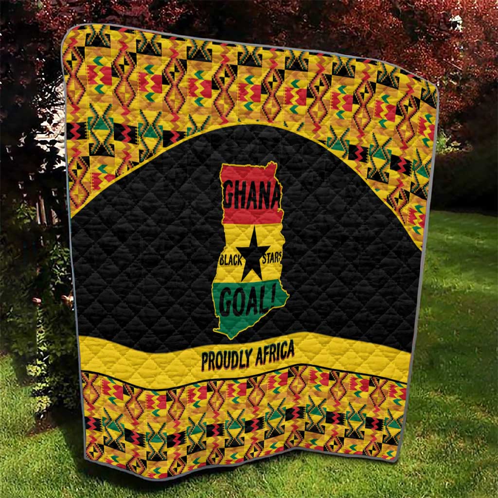 Afro Ghana Football Quilt Black Stars Never Fall - Kente Pattern - African Pride