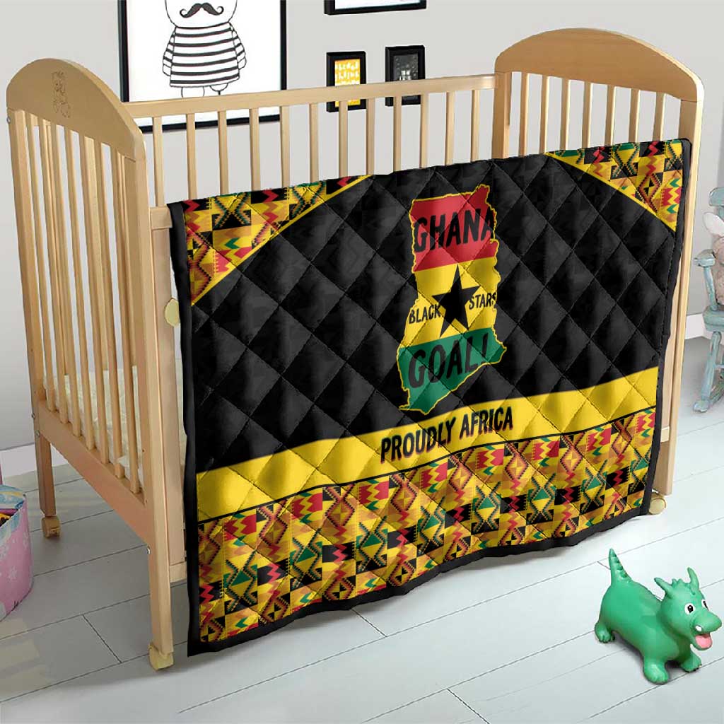 Afro Ghana Football Quilt Black Stars Never Fall - Kente Pattern - African Pride