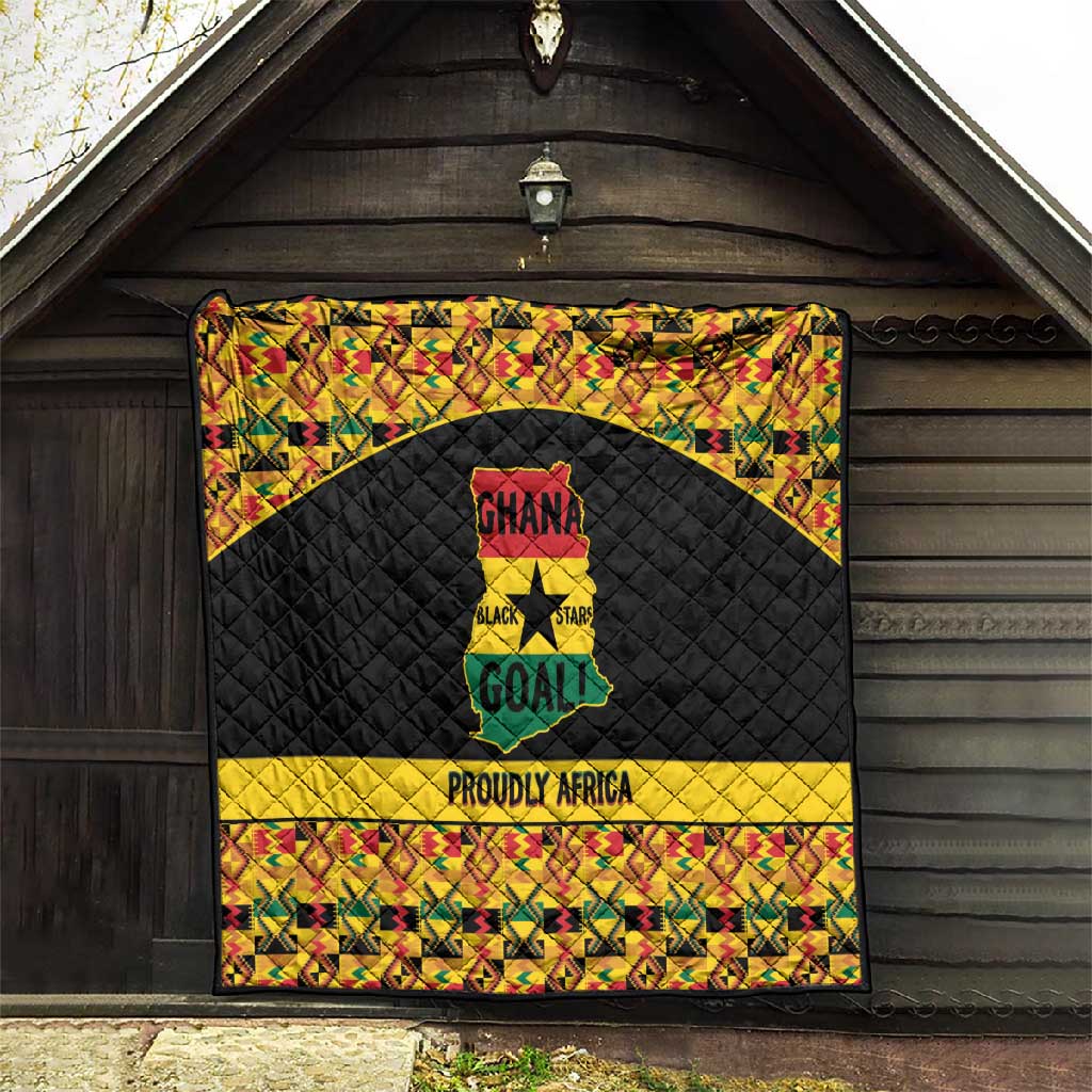 Afro Ghana Football Quilt Black Stars Never Fall - Kente Pattern - African Pride