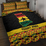 Afro Ghana Football Quilt Bed Set Black Stars Never Fall - Kente Pattern - African Pride