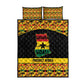 Afro Ghana Football Quilt Bed Set Black Stars Never Fall - Kente Pattern - African Pride