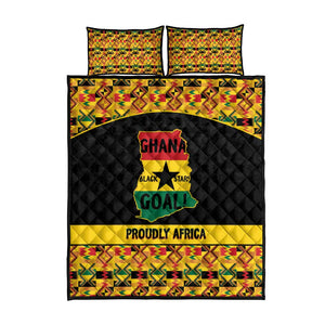 Afro Ghana Football Quilt Bed Set Black Stars Never Fall - Kente Pattern - African Pride