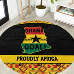 Afro Ghana Football Round Carpet Black Stars Never Fall - Kente Pattern - African Pride