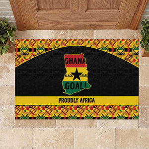 Afro Ghana Football Rubber Doormat Black Stars Never Fall - Kente Pattern - African Pride