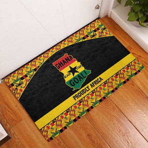 Afro Ghana Football Rubber Doormat Black Stars Never Fall - Kente Pattern - African Pride