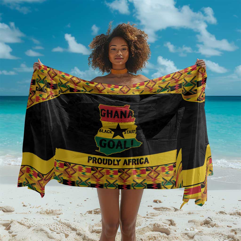 Afro Ghana Football Sarong Black Stars Never Fall - Kente Pattern - African Pride