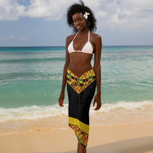 Afro Ghana Football Sarong Black Stars Never Fall - Kente Pattern - African Pride