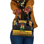Afro Ghana Football Shoulder Handbag Black Stars Never Fall - Kente Pattern - African Pride