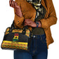 Afro Ghana Football Shoulder Handbag Black Stars Never Fall - Kente Pattern - African Pride
