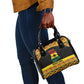 Afro Ghana Football Shoulder Handbag Black Stars Never Fall - Kente Pattern - African Pride