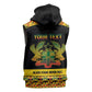 Personalized Afro Ghana Football Sleeveless Hoodie Black Stars Never Fall - Kente Pattern - African Pride