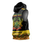 Personalized Afro Ghana Football Sleeveless Hoodie Black Stars Never Fall - Kente Pattern - African Pride