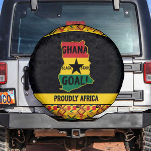 Afro Ghana Football Spare Tire Cover Black Stars Never Fall - Kente Pattern - African Pride