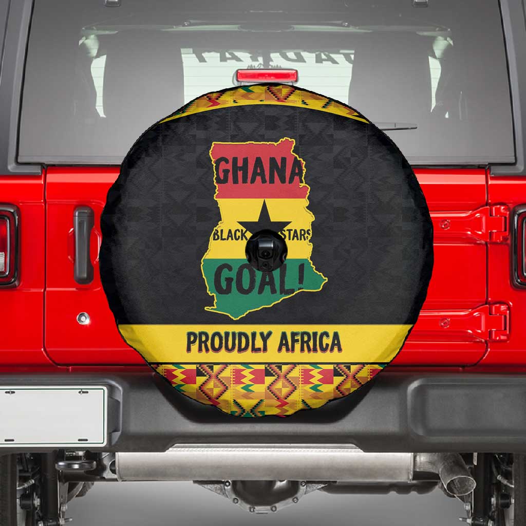Afro Ghana Football Spare Tire Cover Black Stars Never Fall - Kente Pattern - African Pride