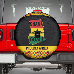 Afro Ghana Football Spare Tire Cover Black Stars Never Fall - Kente Pattern - African Pride