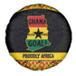 Afro Ghana Football Spare Tire Cover Black Stars Never Fall - Kente Pattern - African Pride