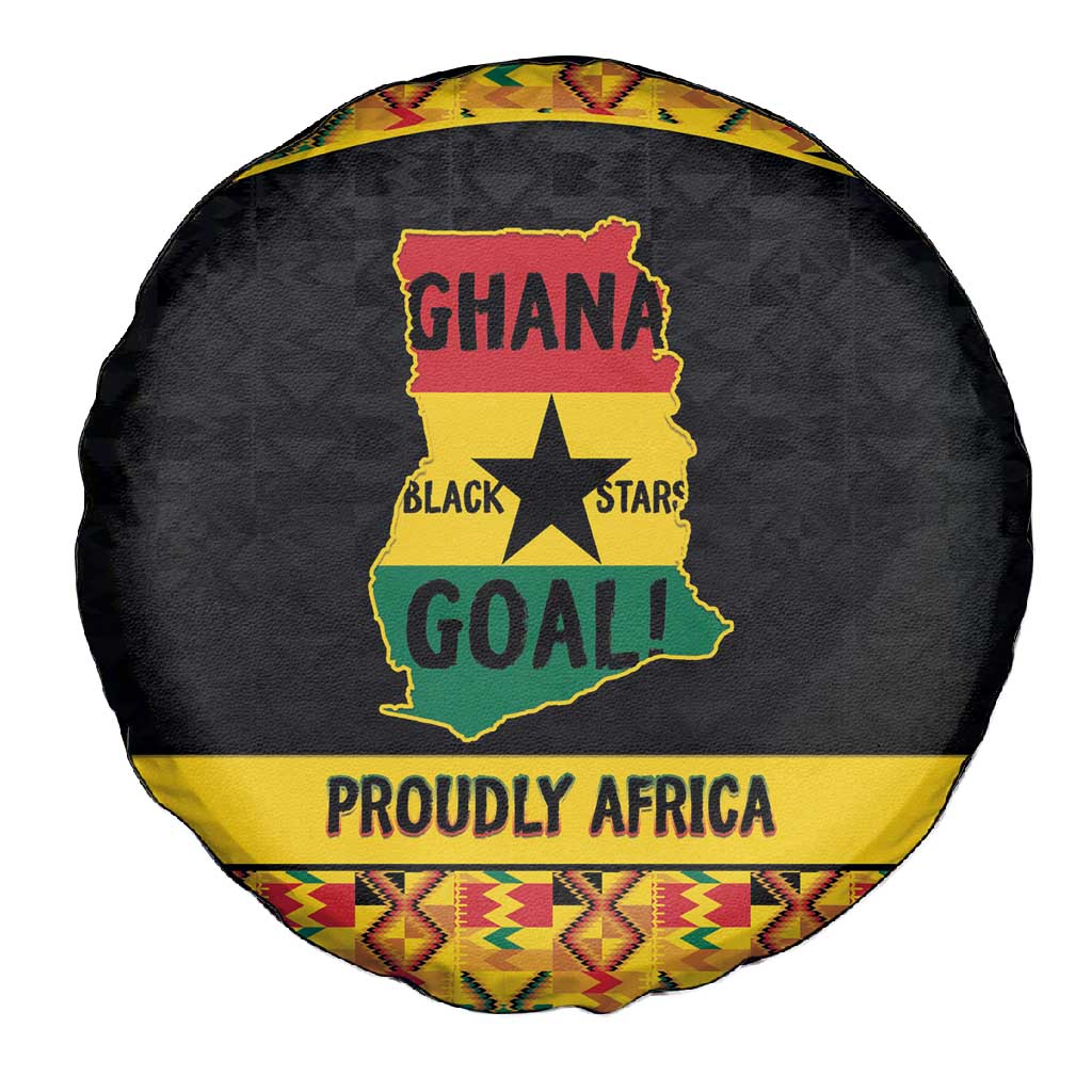 Afro Ghana Football Spare Tire Cover Black Stars Never Fall - Kente Pattern - African Pride