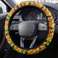Afro Ghana Football Steering Wheel Cover Black Stars Never Fall - Kente Pattern - African Pride