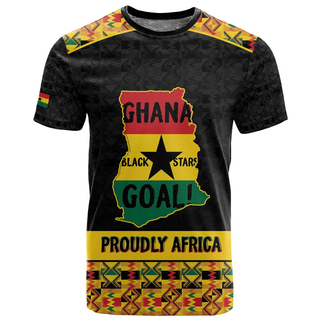 Personalized Afro Ghana Football T shirt Black Stars Never Fall - Kente Pattern - African Pride