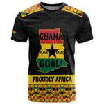 Personalized Afro Ghana Football T shirt Black Stars Never Fall - Kente Pattern - African Pride