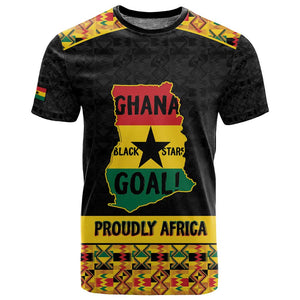 Personalized Afro Ghana Football T shirt Black Stars Never Fall - Kente Pattern - African Pride