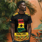 Personalized Afro Ghana Football T shirt Black Stars Never Fall - Kente Pattern - African Pride