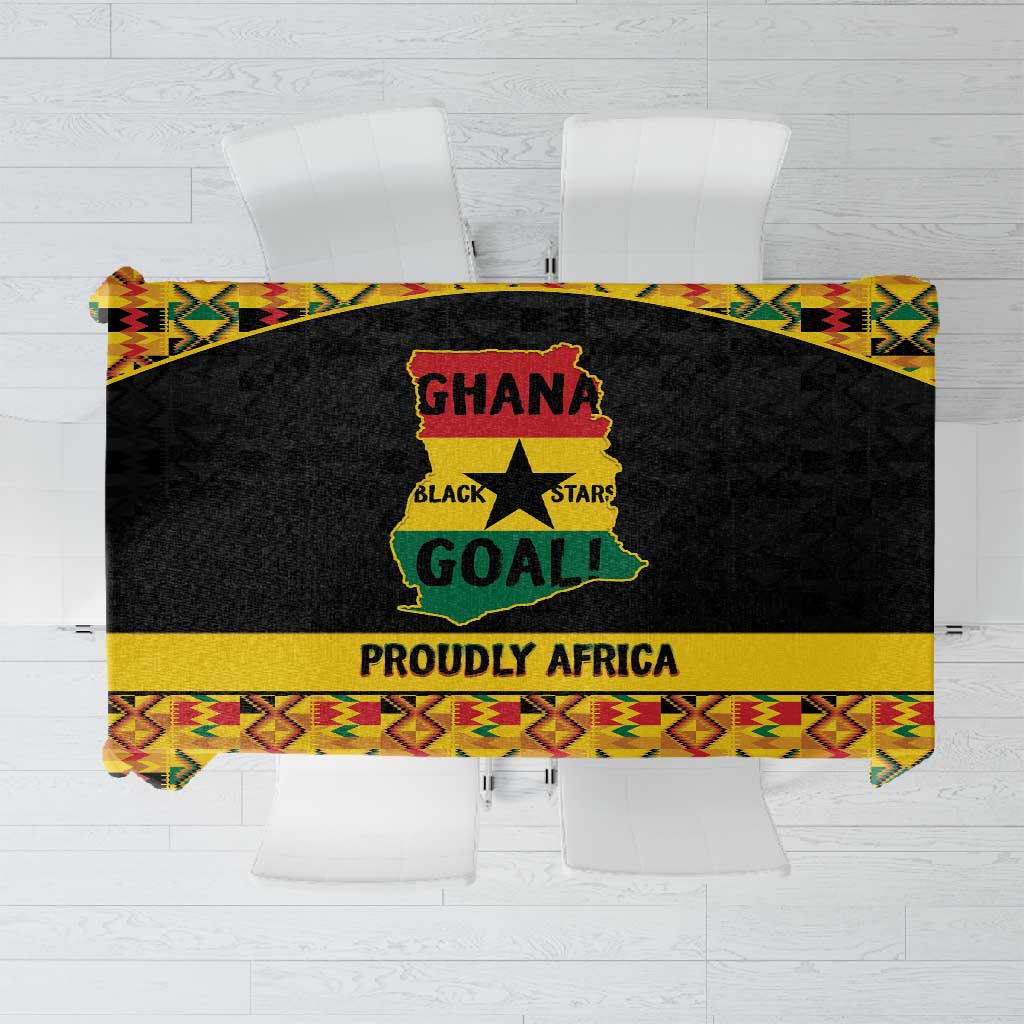 Afro Ghana Football Tablecloth Black Stars Never Fall - Kente Pattern - African Pride