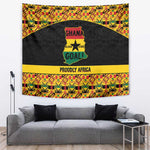 Afro Ghana Football Tapestry Black Stars Never Fall - Kente Pattern - African Pride