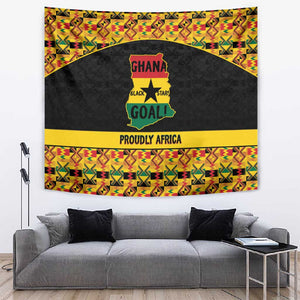 Afro Ghana Football Tapestry Black Stars Never Fall - Kente Pattern - African Pride