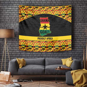 Afro Ghana Football Tapestry Black Stars Never Fall - Kente Pattern - African Pride