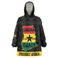 Personalized Afro Ghana Football Wearable Blanket Hoodie Black Stars Never Fall - Kente Pattern - African Pride